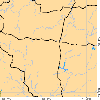 Zip code 45784 close-up map