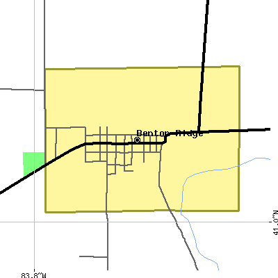 Zip code 45816 close-up map