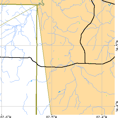 Zip code 35651 close-up map