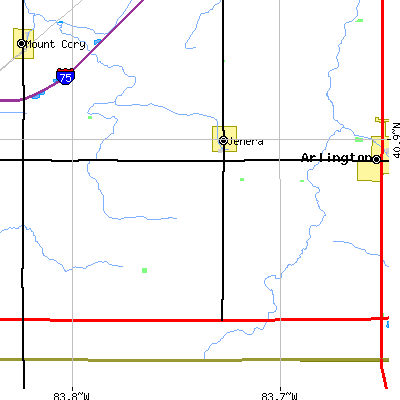 Zip code 45841 close-up map