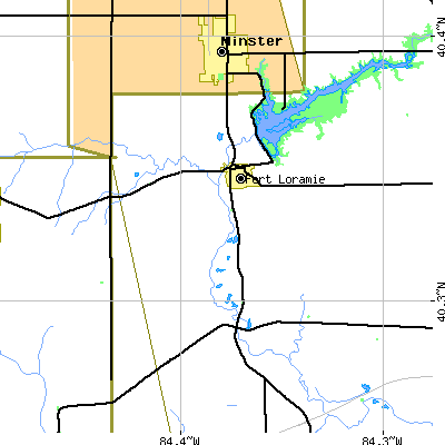 Zip code 45845 close-up map