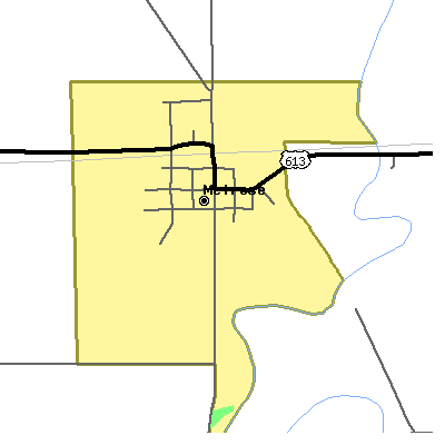 Zip code 45861 close-up map
