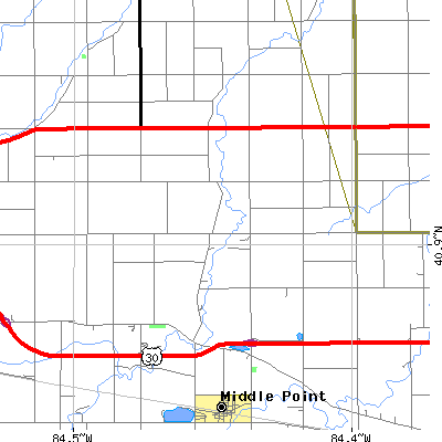 Zip code 45863 close-up map