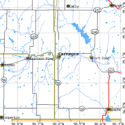 Zip code 73015 close-up map