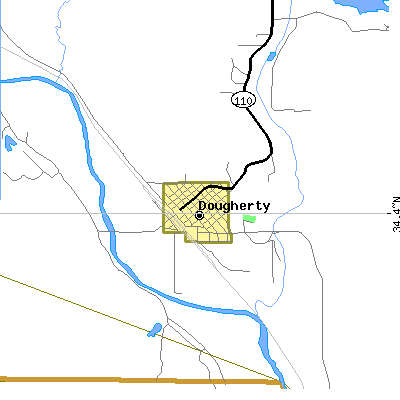 Zip code 73032 close-up map