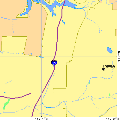 Zip code 92128 close-up map
