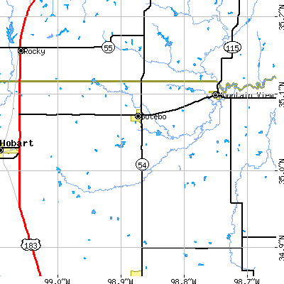 Zip code 73041 close-up map
