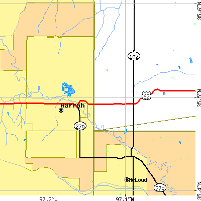 Zip code 73045 close-up map