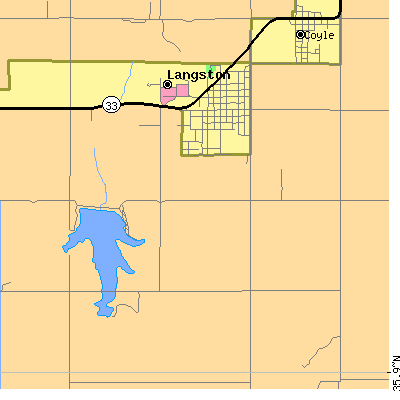 Zip code 73050 close-up map