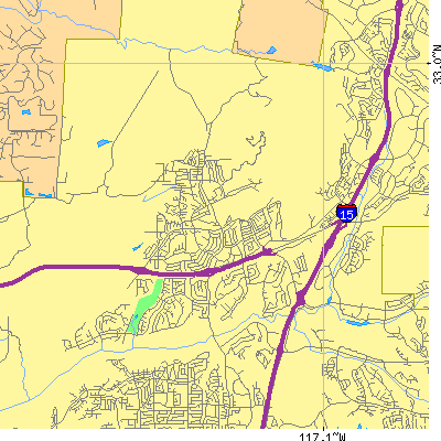 Zip code 92129 close-up map