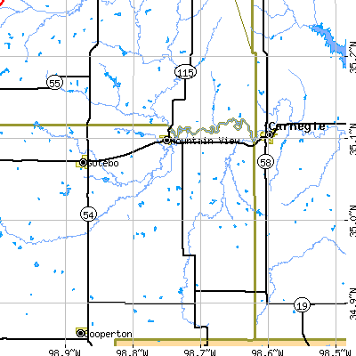 Zip code 73062 close-up map