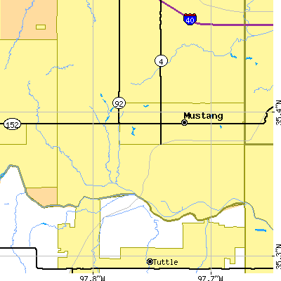Zip code 73064 close-up map
