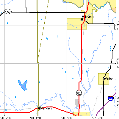 Zip code 73079 close-up map