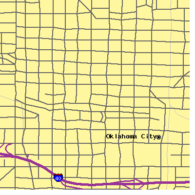 Zip code 73102 close-up map