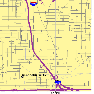 Zip code 73104 close-up map