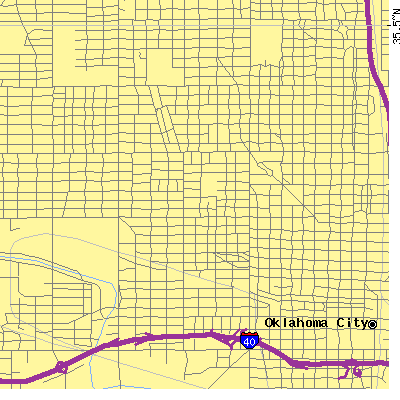 Zip code 73106 close-up map