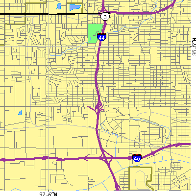 Zip code 73107 close-up map