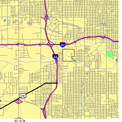 Zip code 73108 close-up map
