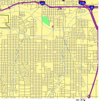 Zip code 73109 close-up map