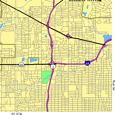 Zip code 73112 close-up map