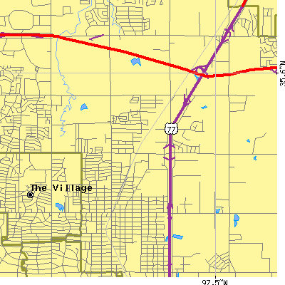 Zip code 73114 close-up map