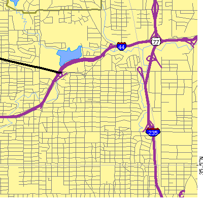 Zip code 73118 close-up map
