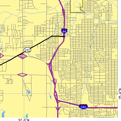 Zip code 73119 close-up map