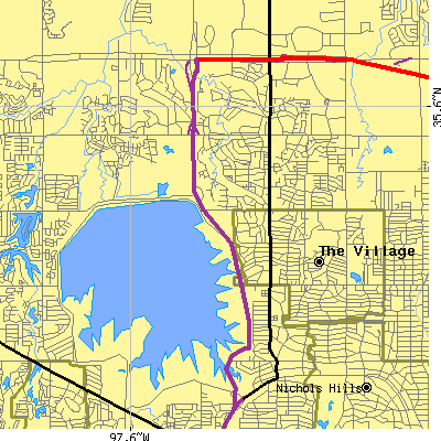 Zip code 73120 close-up map