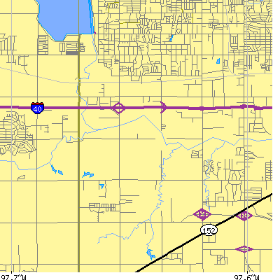Zip code 73128 close-up map