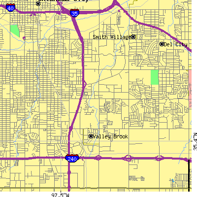 Zip code 73129 close-up map