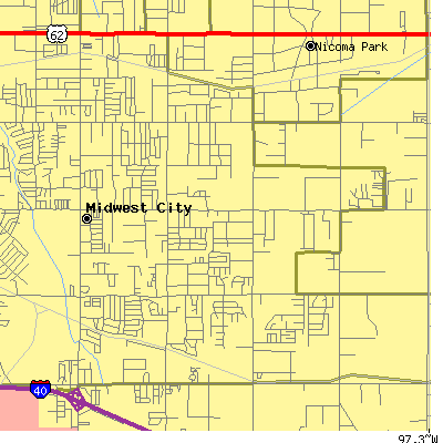 Zip code 73130 close-up map