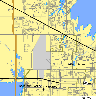 Zip code 73132 close-up map