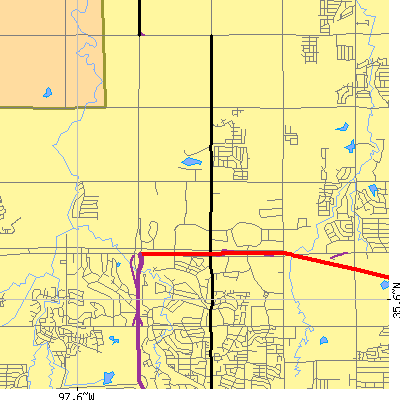 Zip code 73134 close-up map