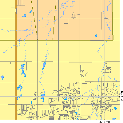 Zip code 73142 close-up map