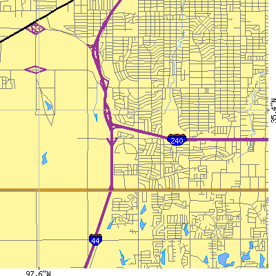 Zip code 73159 close-up map