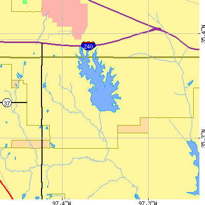 Zip code 73165 close-up map