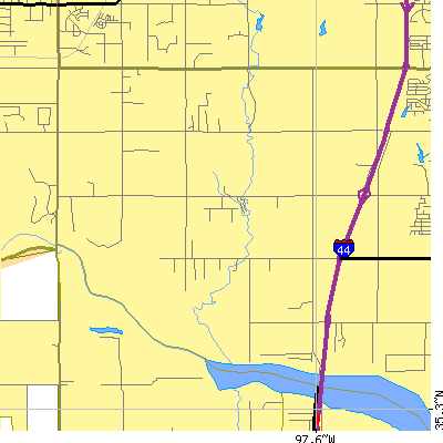 Zip code 73173 close-up map