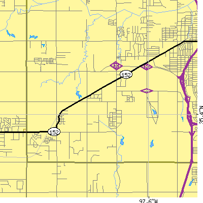 Zip code 73179 close-up map