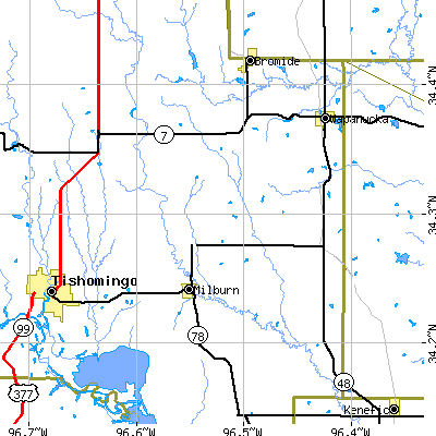 Zip code 73450 close-up map