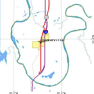 Zip code 73459 close-up map