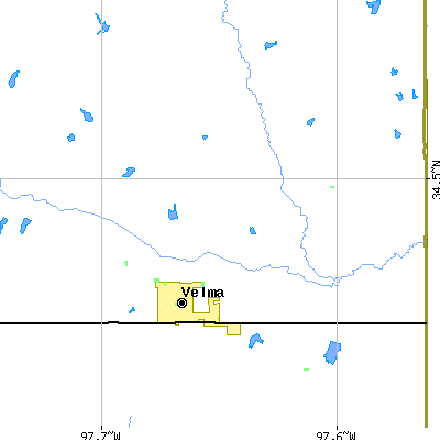 Zip code 73491 close-up map