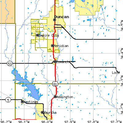 Zip code 73529 close-up map