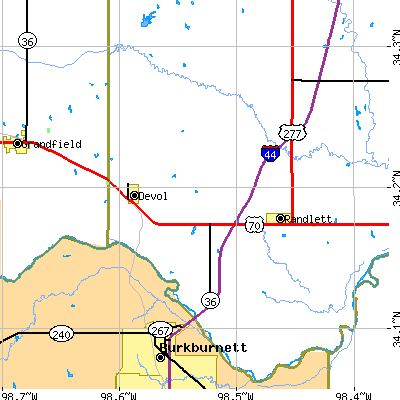Zip code 73531 close-up map