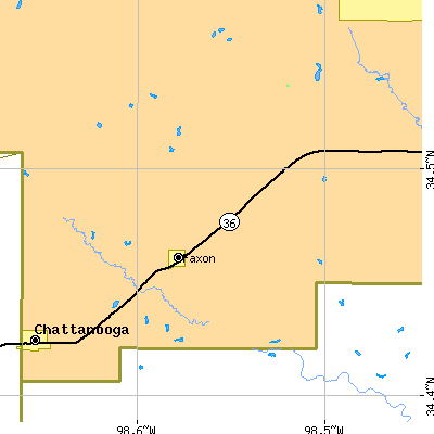 Zip code 73540 close-up map