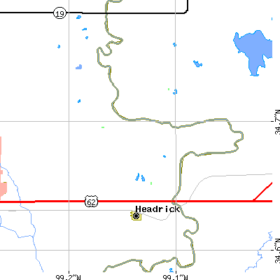 Zip code 73549 close-up map