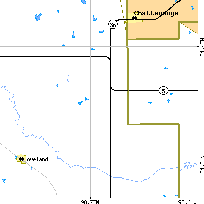 Zip code 73553 close-up map