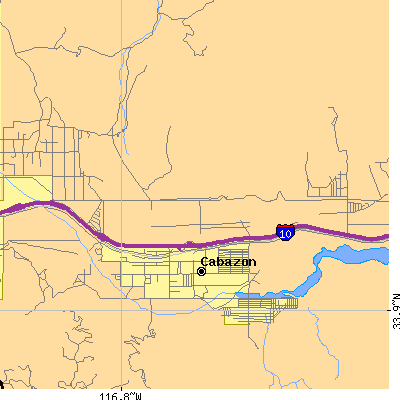 Zip code 92230 close-up map