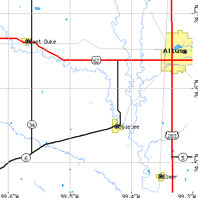 Zip code 73560 close-up map