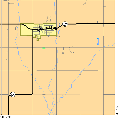 Zip code 73567 close-up map