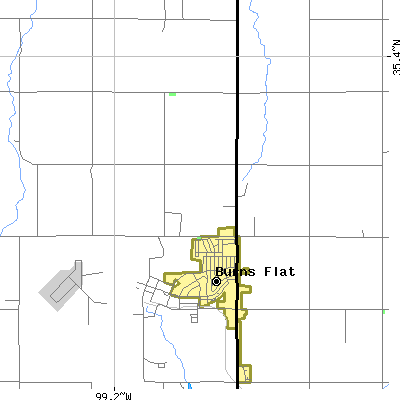 Zip code 73624 close-up map